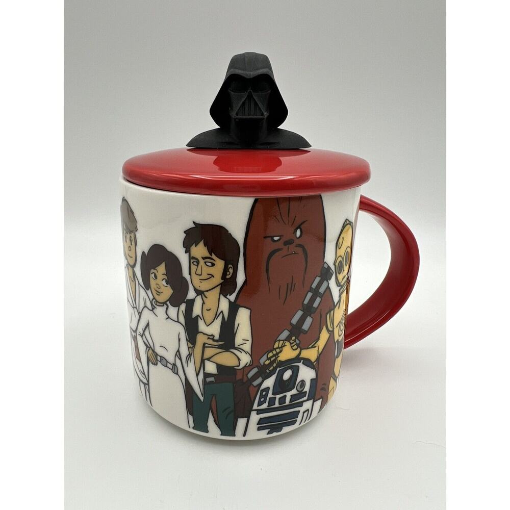 Disney Star Wars 14 oz Coffee Mug Greatest in the Galaxy w Red Darth Vader Lid